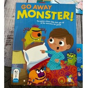 Gamewright Go Away Monster Board Game Kids Blue Shape Recognition Preschool RARE